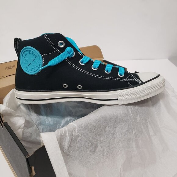 Converse Chuck Taylor Street Mid Mens Shoes Size 8 Color: Black/Blue - Picture 5 of 8